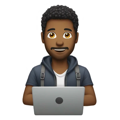 men with loptop sticker