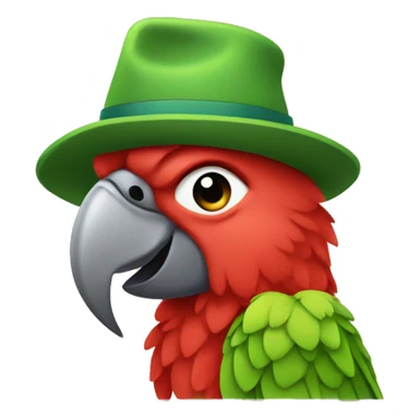 Parrot with a wool hat sticker