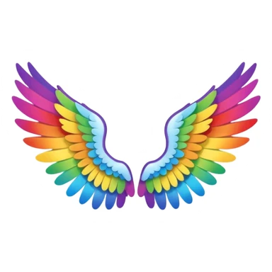 Simple rainbow angel wings. Simple cute small left and right rainbow angel wings. Only wings. sticker