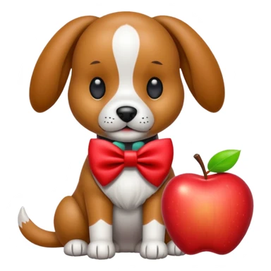 animatronic dog with red bow time like fnaf but dog emoji apple sticker