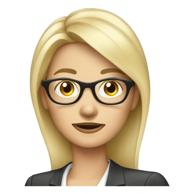 Beautiful blonde pale businesswoman wearing glasses talking on her cell phone sticker