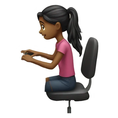 girl studying through computer sticker