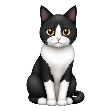 Black and white Devon cat sitting sticker
