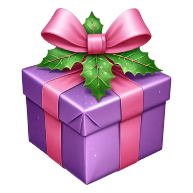 christmas gift with mistletoe magic color and peppermint pink bow sticker