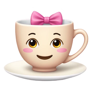 Girlie teacup with a pink bow on its head sticker