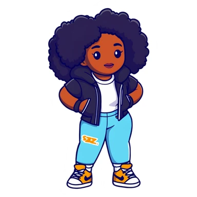 SZA with her signature style and fashion sticker