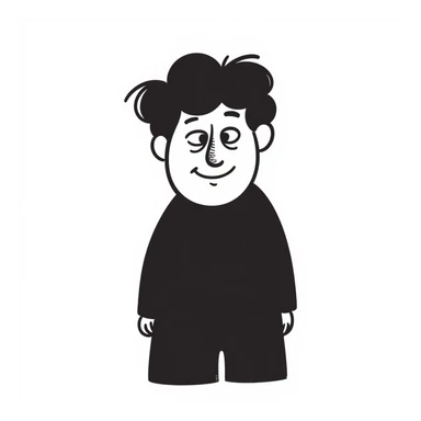 ugly face, hand-drawn doodle, messy and funny sticker