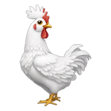 a white chicken with elegant royal decorations sticker
