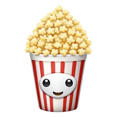 Popcorn in a striped cup with a TV sticker
