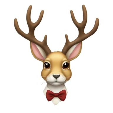 jackalope with long tie bunny ears deer antlers sticker