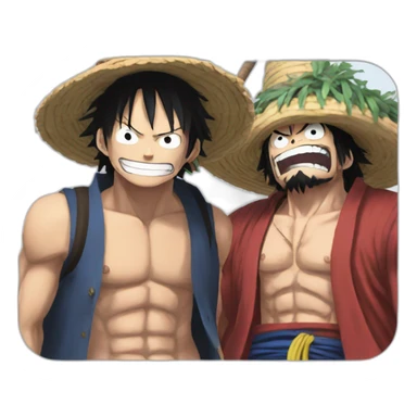 luffy with kaido sticker