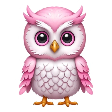 cute baby owl white pink sticker