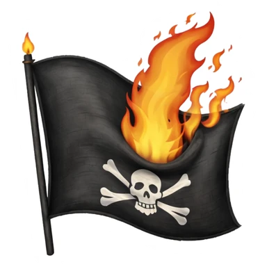 Burning black flag sticker