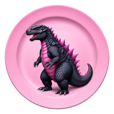 Godzilla Evolved pink plates black scales city backround sticker