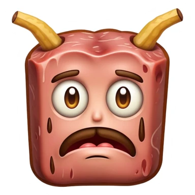 Slim Jim meat with a frown  sticker