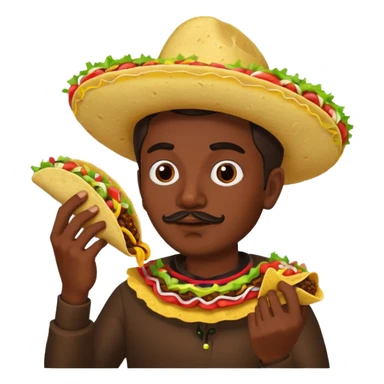 Mexican guy eating a taco sticker
