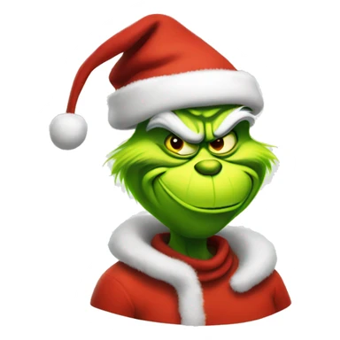 Grinch wearing Santa hat sticker