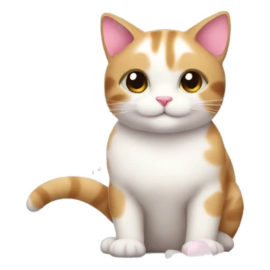 Cat with cherry blossoms sticker