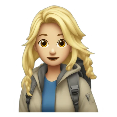 Momo hiking blond hair sticker