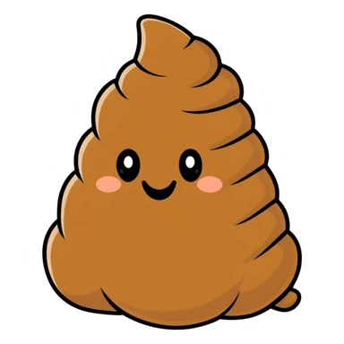 happy poop cartoon sticker, smiling sticker