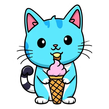 Cat with ice cream all over his face sticker