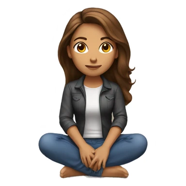 Brown hair woman kneeling  sticker
