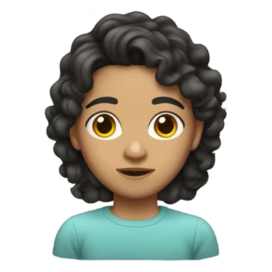 mexican teenager loose dark curls sticker