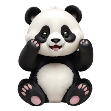Cinematic Cute Yawning Panda Portrait Emoji, Head tilted slightly with a dramatic, wide-open yawn, showcasing a soft, plush black and white Fur with droopy ears, round eyes barely open in drowsy contentment, Simplified yet irresistibly adorable features, highly detailed, glowing with a soft, cozy glow, high shine, relaxed yet expressive, stylized with a touch of gentle whimsy, bright and endearing, soft glowing outline, capturing the essence of a sleepy yet affectionate panda, so drowsy it feels like it could stretch right out of the screen and curl up for a nap! sticker
