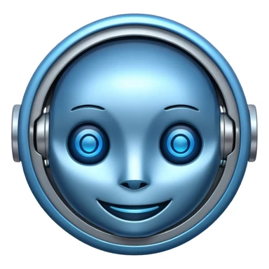 chat window with a smiling robot face sticker