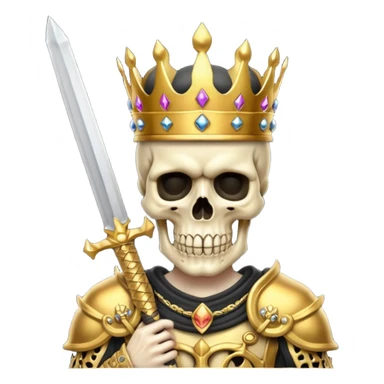 Golden skull with crown now make it with a worrior sowrd sticker