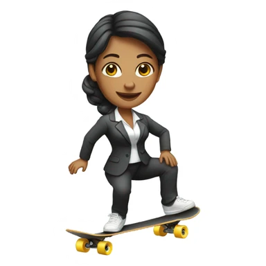 professional business woman on skateboard sticker