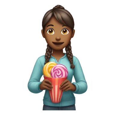 Girl with candy sticker