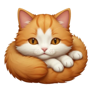 ginger and white small cat eyes closed lying down upside down sticker
