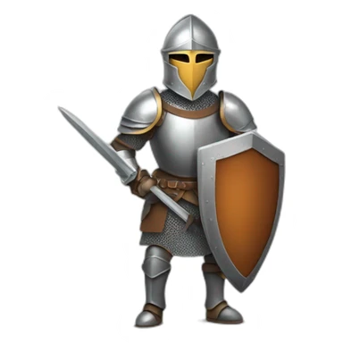 knight in armor wielding shield sticker