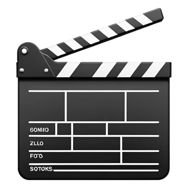 film slate reduced to pure geometric abstraction, two strokes maximum sticker