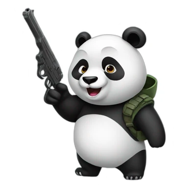 panda with a gun sticker