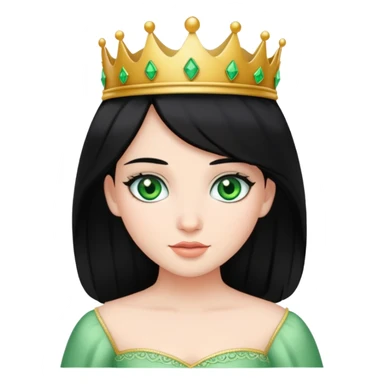 Princess with black hair and green eyes sticker