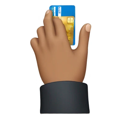 Hand holding credit card sticker