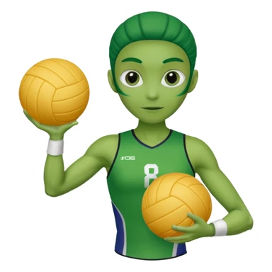 volleyball player, alien, with volleyball ball sticker