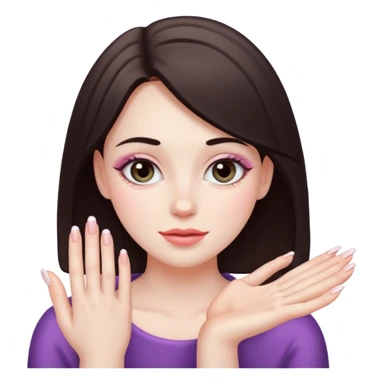 blushing face with nails and feets behind sticker