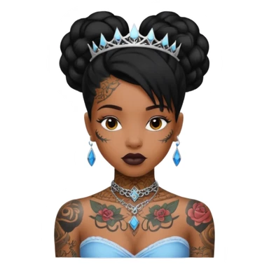 Tattooed princesses black girl sticker