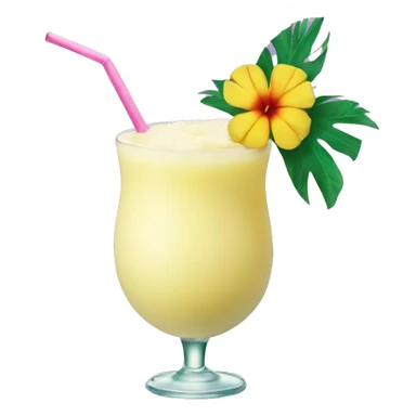 Piña Colada with a flower and straw sticker