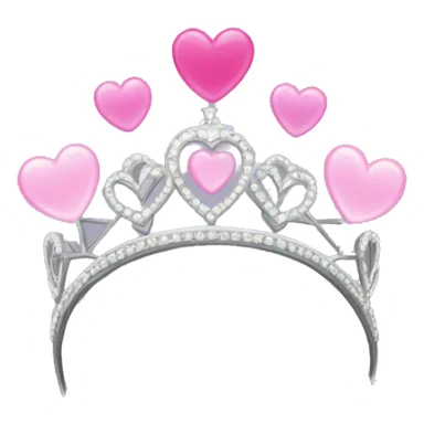 Sliver tiara with a pink heart sticker