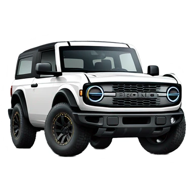 New White 4 door ford bronco with a black top  sticker