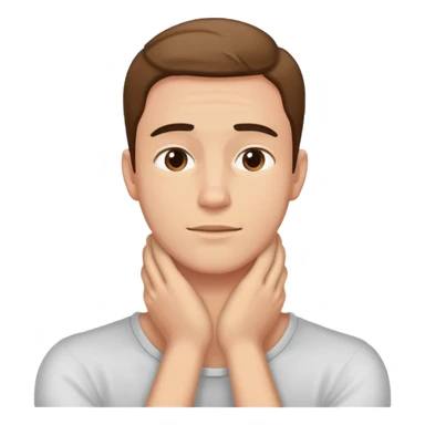 guy holding his neck with his hands  sticker