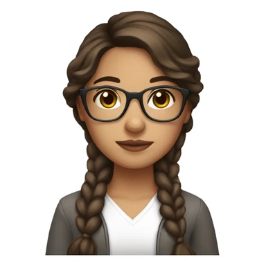 Mexican girl with brown hair brown eyes and clear glasses making a heart with hands sticker
