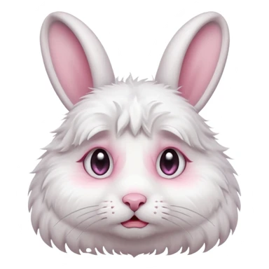 White rabbit sad crying emoji  sticker