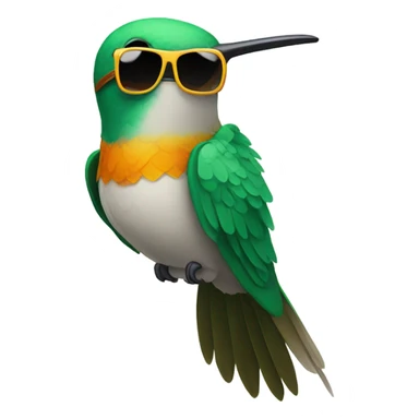 Hummingbird with sunglasses  sticker