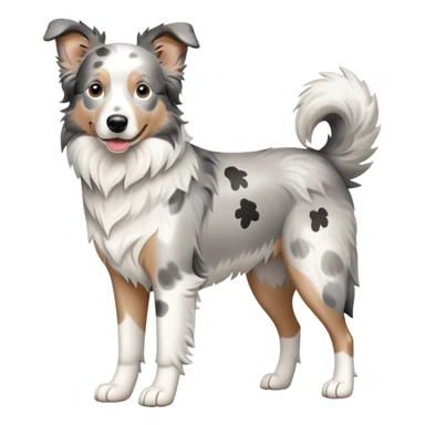 Grey spotted Merle Border Collie dog full body sticker