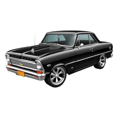 Catwoman’s  blacked-chrome 1965 Chevy Nova SS street rat rod sticker
